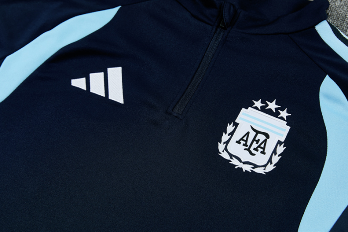 2526 Royal Blue Argentina football Argentine tracksuit  Quater Zip Training Kit