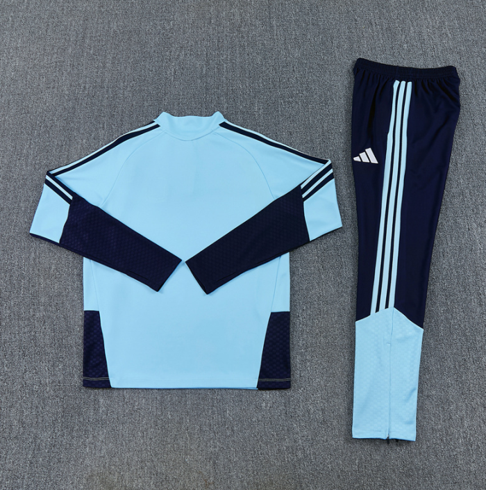 2526 blue Argentina football Argentine tracksuit  Quater Zip Training Kit