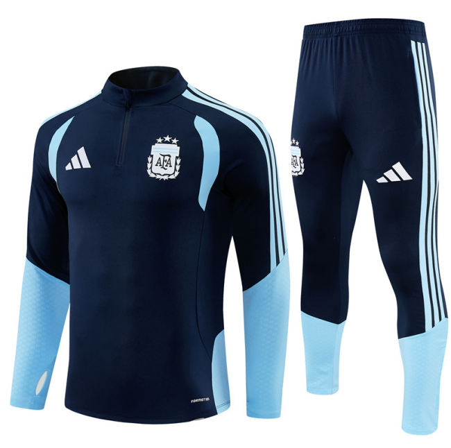 2526 Royal Blue Argentina football Argentine tracksuit  Quater Zip Training Kit