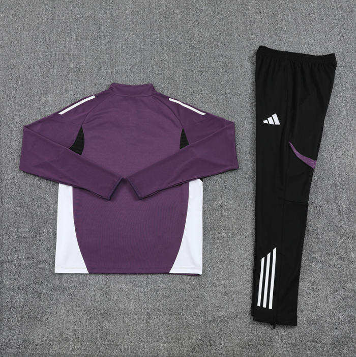 2526 Manchester United Purple football tracksuit Quater Zip Training Kit ManchesterUnited