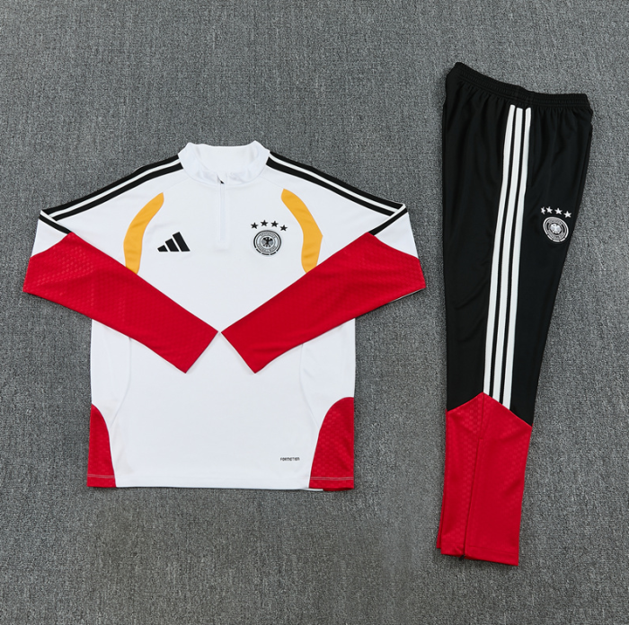2526 Germany White football tracksuit Quater Zip Training Kit