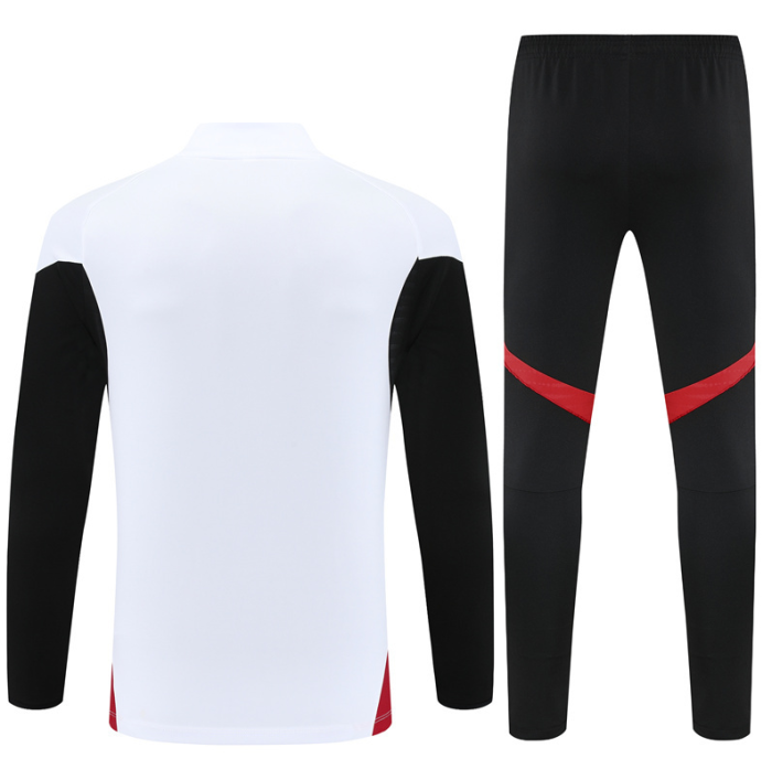 2526 Manchester United White football tracksuit Quater Zip Training Kit ManchesterUnited