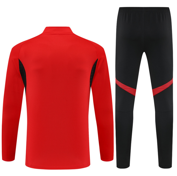 2526 Manchester United red football tracksuit Quater Zip Training Kit ManchesterUnited