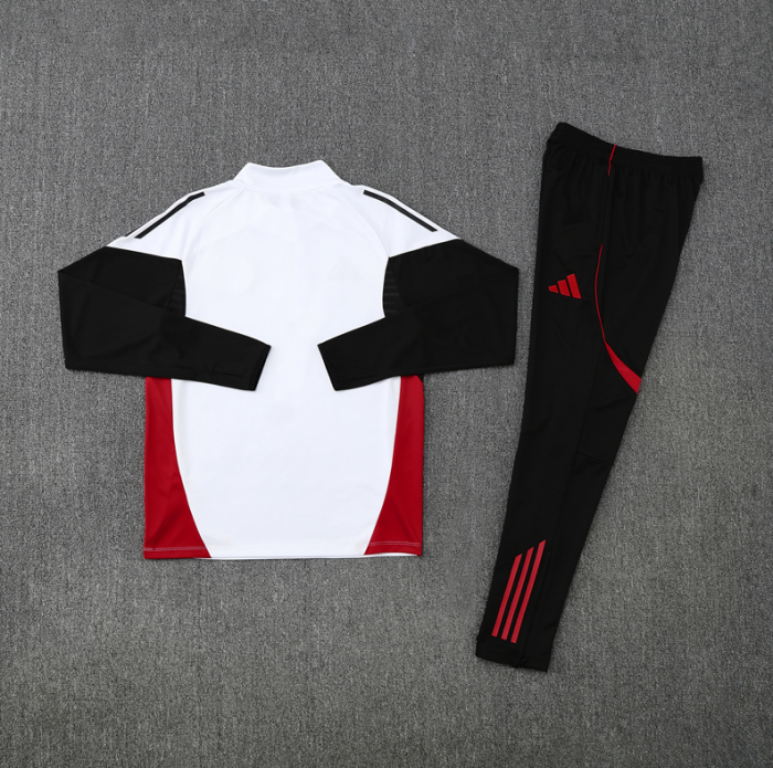 2526 Manchester United White football tracksuit Quater Zip Training Kit ManchesterUnited