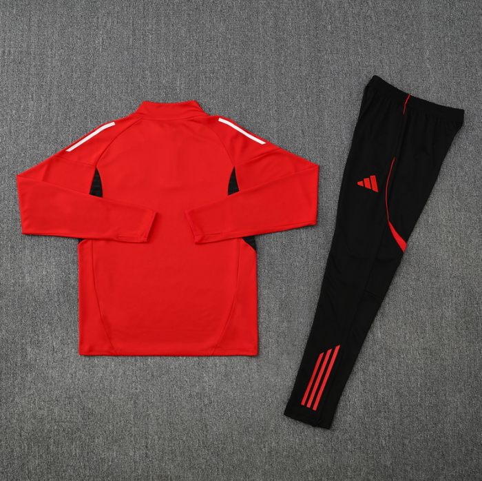 2526 Manchester United red football tracksuit Quater Zip Training Kit ManchesterUnited