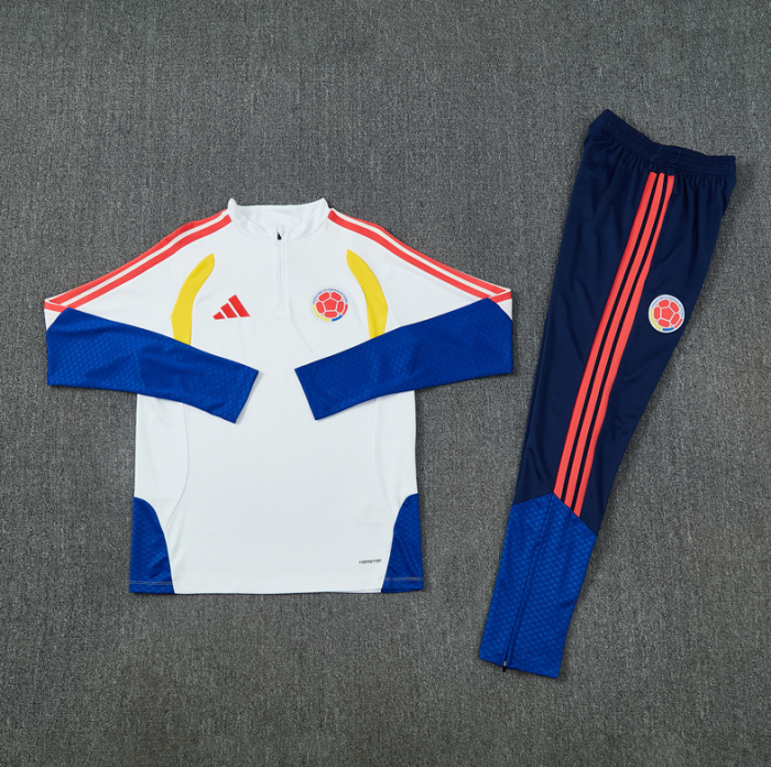 26 27 White Colombian Football Club tracksuit Quarter Zip Training