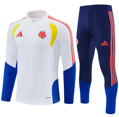 26 27 White Colombian Football Club tracksuit Quarter Zip Training