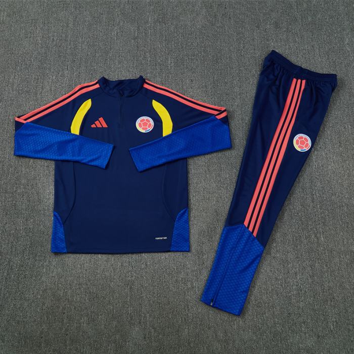 26 27 Royal Blue Colombian Football Club tracksuit Quarter Zip Training
