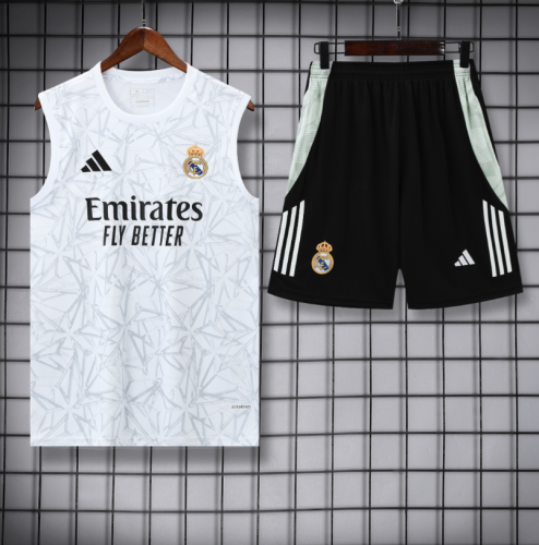 2526 Real Madrid White Sleeveless Training Kit