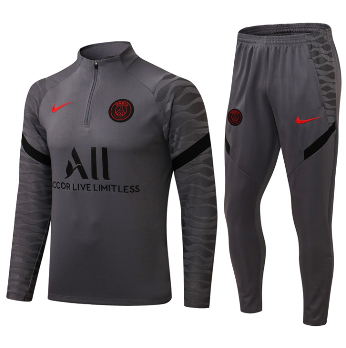 21 22 PSG Grey Training Suit Tracksuit kit