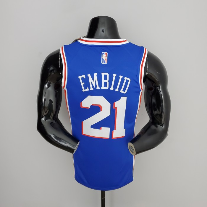 Joel Embiid Philadelphia 76ers 75th Anniversary Swingman Jersey Blue