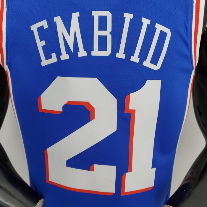 Joel Embiid Philadelphia 76ers 75th Anniversary Swingman Jersey Blue