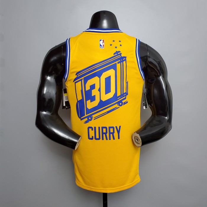 Stephen Curry Golden State Warriors Tram Version Swingman Jersey Yellow