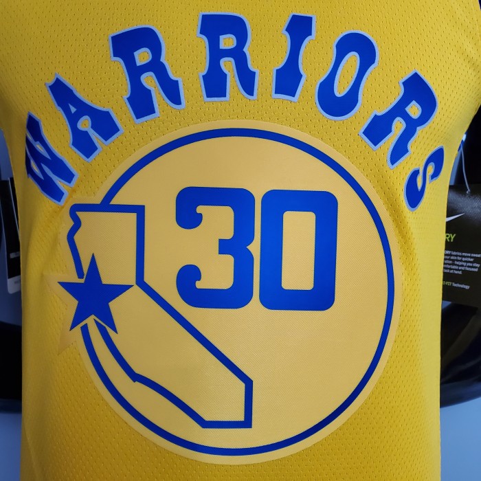 Stephen Curry Golden State Warriors Retro Version Swingman Jersey Yellow