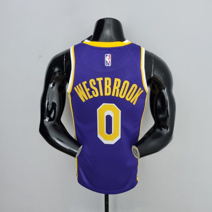 Russell Westbrook Los Angeles Lakerss 75th Anniversary Swingman Jersey Purple