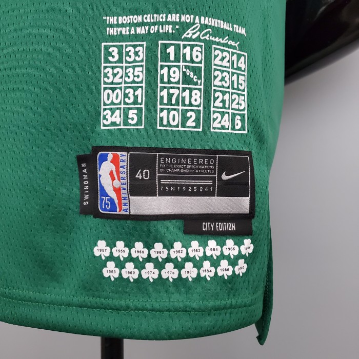 Jaylen Brown Boston Celtics Teltes City Edition Swingman Jersey Green