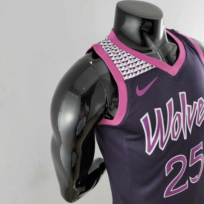 Derrick Rose Minnesota Timberwolves Swingman Jersey Black and Purple