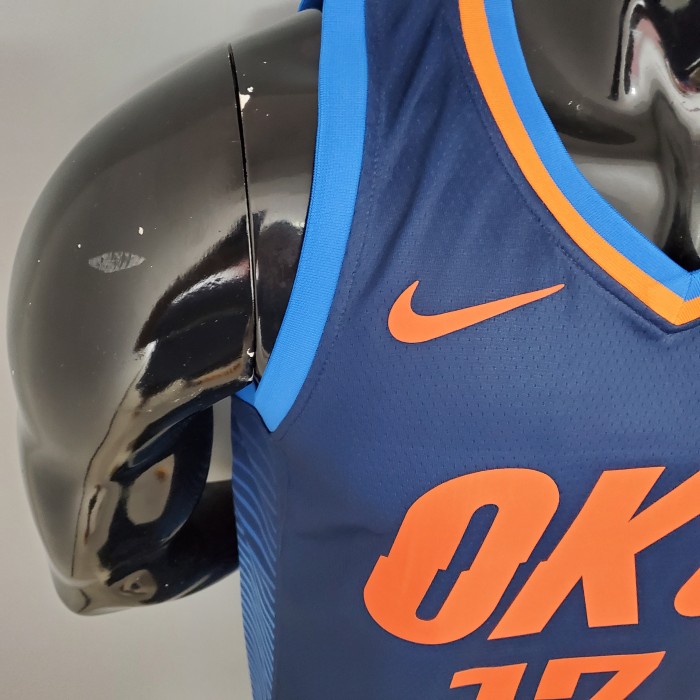 Paul George Oklahoma City Thunder Swingman Jersey Blue Stripes