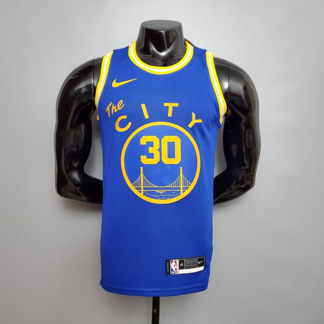 Stephen Curry Golden State Warriors Tram Version Swingman Jersey Retro Blue