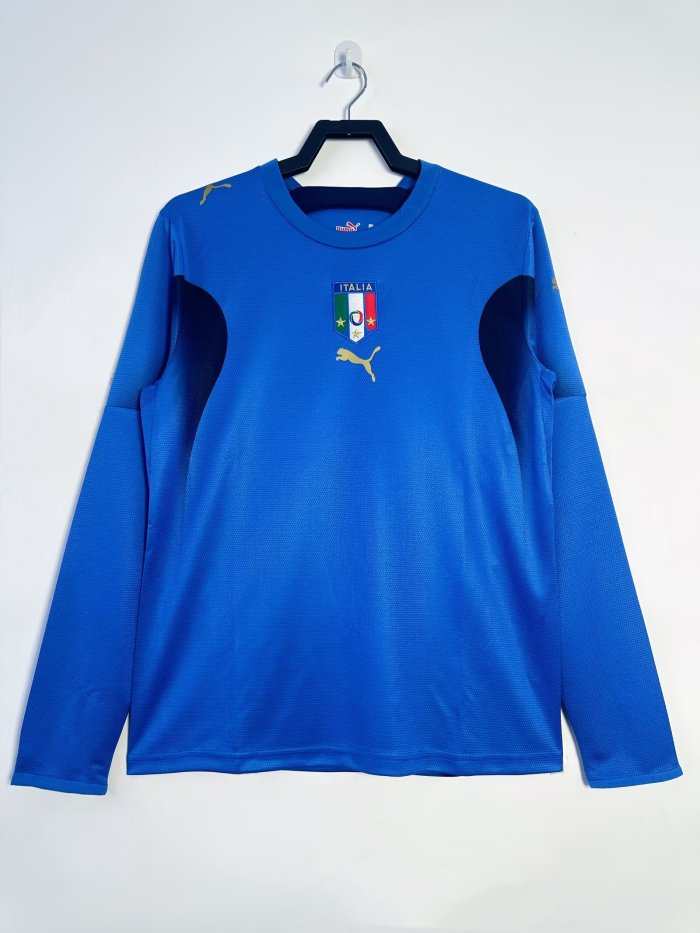 Italy Retro Home Long Sleeve Jersey 2006