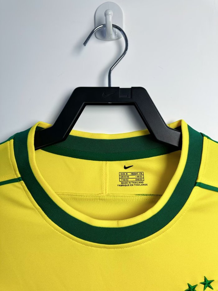 Brazil Home Retro Long Sleeve Jersey 1998