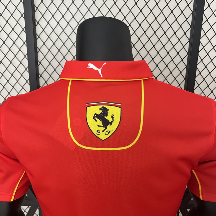 2024 Ferrari Racing Polo Shirt Red NO Number