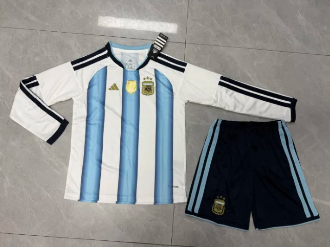 Argentina 2026 World Cup Home Long Sleeve Kids Suit
