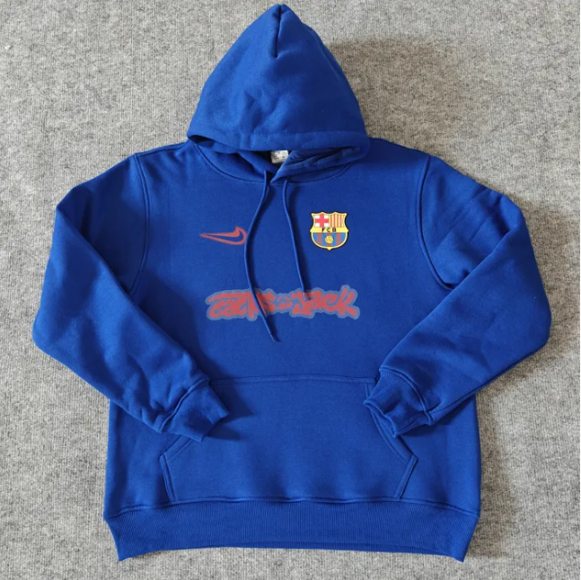 Barcelona X TRAVIS SCOTT Fleece Lined Hoodie Sweatshirt Training Jersey 25/26 (Multiple colors)