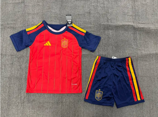 Spain 2026 World Cup Home Kids Suit & Socks