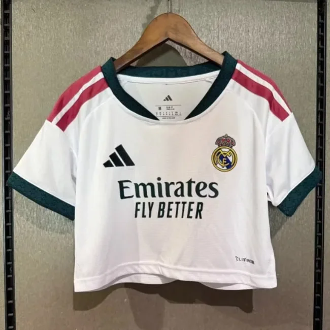 Real Madrid Home Woman Cropped Jersey