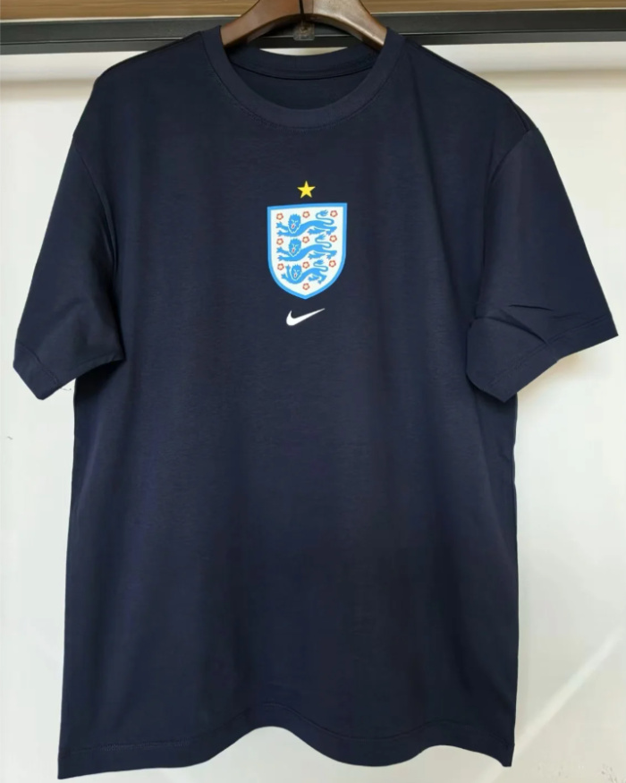 England National Football Team Casual T-Shirt Men Three Lions Crest Logo Short Sleeve Cotton Tee