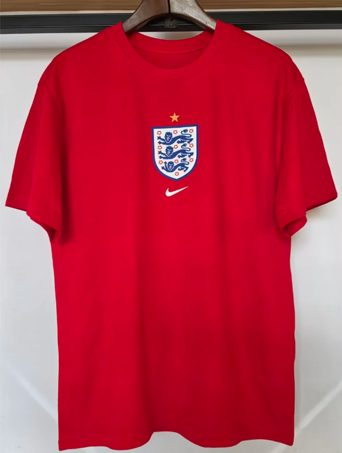 England National Football Team Casual T-Shirt Men Three Lions Crest Logo Short Sleeve Cotton Tee