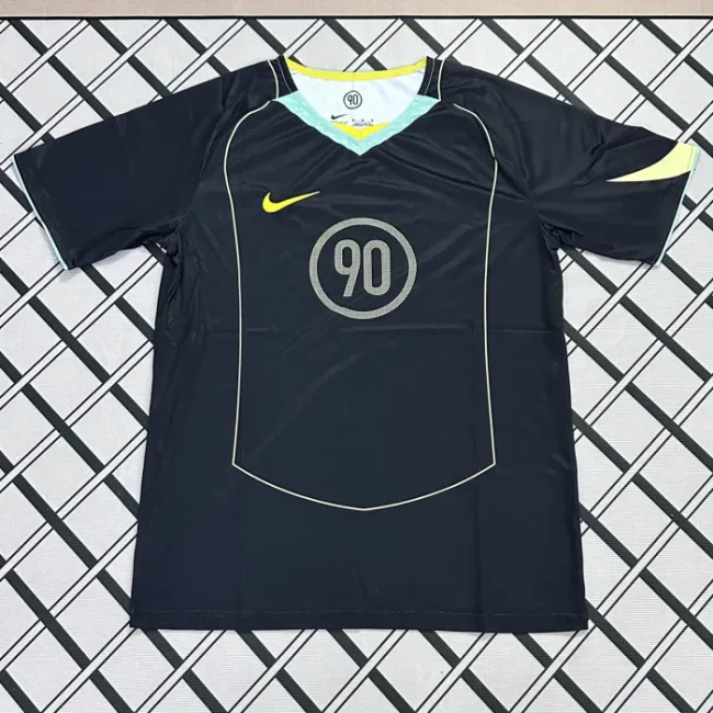 Total 90 Black Retro-style soccer jersey