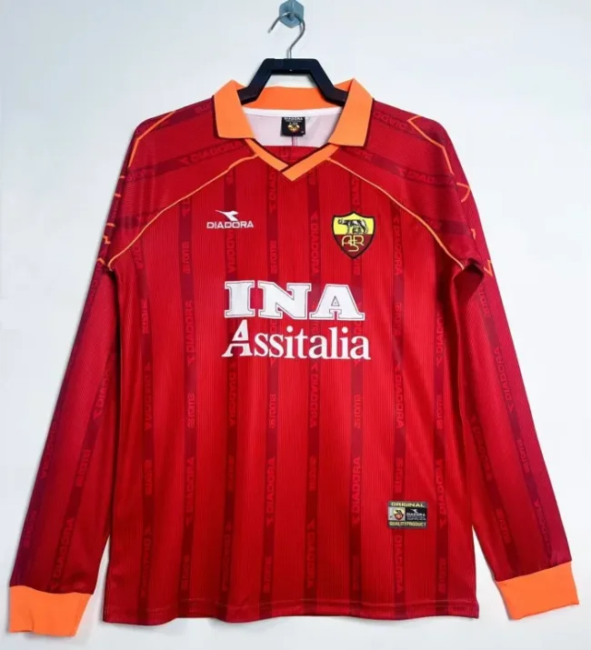 AS Roma Home Retro Long Sleeve Jersey 1999/00